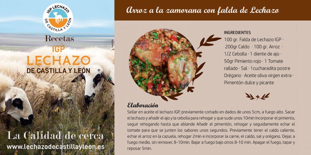 Arroz a la zamorana con falda de Lechazo